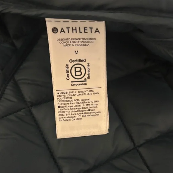 SOLD Athleta Whisper Featherless Puffer Jacket in Cypress Size M - Picture 7 of 8